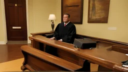 judge alex sits on opposite side of broken couch from his unhappy wife