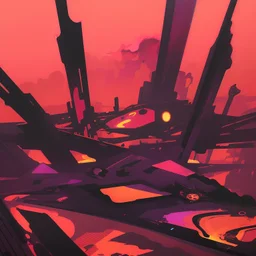 diffused cosmic conspiracies, abstract art, pinpoint light clusters, by Petros Afshar and Victor Pasmore, silkscreened mind-bending abstractist metal etching, asymmetric, cigarette burn textures, violent orange and black colors of differing hues, orange monocolor