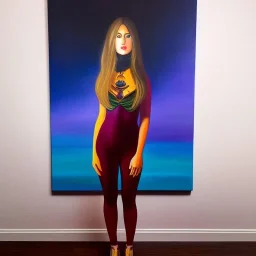 Full body portrait, painting, medium shot lady CryptidParadism