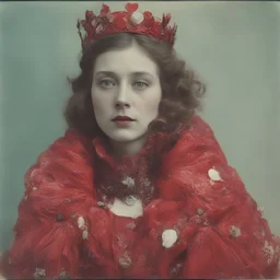 The queen of heart, red, autochrome, plastic puffy jacket