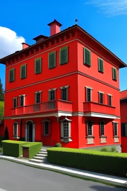 big Italian red house