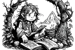 Inktober, ink, black and white, hobbit