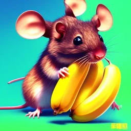 pixar art style of cute baby mouse eating banana, in natural environment, full body,au naturel, hyper detailed, digital art, trending in artstation, cinematic lighting, studio quality, smooth render, unreal engine 5 rendered, octane rendered