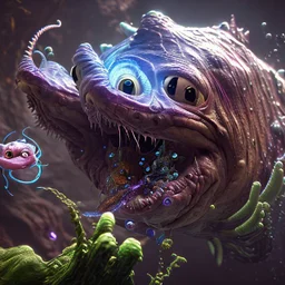 fluid ink angler fish creature, unreal engine 5, 8k resolution, photorealistic, ultra detailed