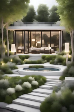 landscape design in romantic, modern and fabulous style
