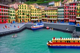 Lego Train in lego riomaggiore italy sea town lego