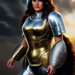 Ultra detailed fullbody Portrait in oil on canvas of busty female Lusitanian warrior with armor,helmet,extremely detailed digital painting,ultrarealistic skin,intense stare, extremely detailed face, crystal clear eyes, mystical colors ,perfectly centered image, perfect composition, rim light, beautiful lighting,masterpiece ,8k, stunning scene, raytracing, anatomically correct, in the style of Simon Bisley and Ohrai Noriyoshi and robert e howard and Steve Jung and Wizyakuza and uncannyknack.