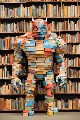 a big hero monster made of books