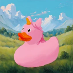 a pink duck doll