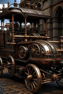 steampunk style steam carriage