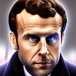 3d Portrait of Emmanuel Macron in the style of Pixar Studio movies