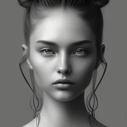 #Digital 2D #Fantasy #Illustration #Portraits #portrait #semirealism #semirealistic #semirealisticportrait #illustration #gulakova-viktoria #monocromatic #monochrome #monocrome art #monochrome portrait #black and white #girl #ponytail #look