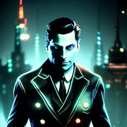 Andrew Ryan from Bioshock, darker colors, master quality, backlighting, soft lights, full body portrait, in frame, 8k, dark color pallet, perfectly drawn face, well drawn, BioShock, realistic