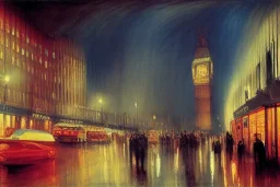 London 1980 nightlife painted by william turner