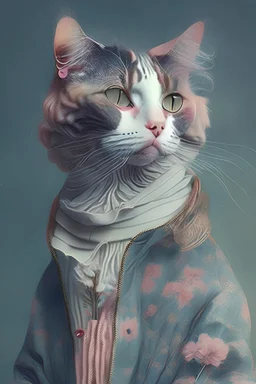 a cat dressed as a aesthetic human