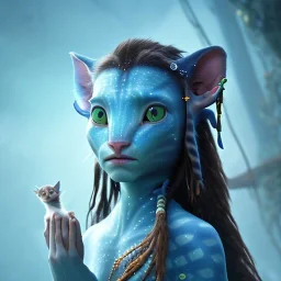 Pandora. It is not clear what you mean by a "makeup-wearing baby" in the context of the film Avatar. baby cat