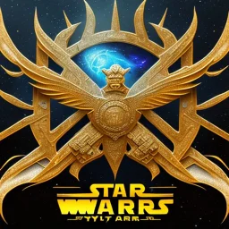 logo with only the letters 'STAR WARS', atmospheric, intricate, epic fantasy, ornate, 3D, cinematic lightning, glow effect, 1024K