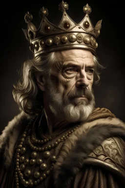 Brave looking king in his fifties fantasy