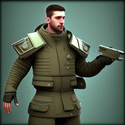 zelenskiy 3d game character with weapon