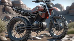 an off road adventure motorcycle, hyper real