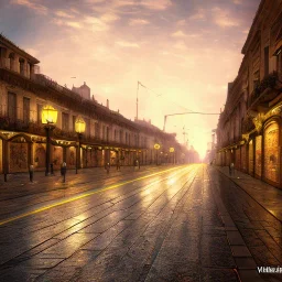 calle de pais por la noche