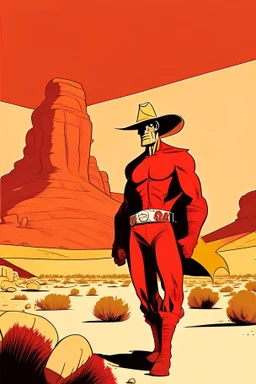 a simple red blooded desert valley marvel comics style