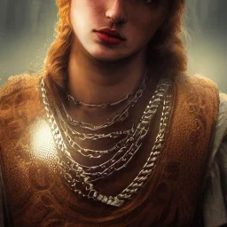 best quality, realistic lighting, masterpiece portrait of sara jay, details, light dusting of freckles, cowboy shot from above, simple chain hauberk, warhammerVector art matte painting digital illustration 3D shading CryEngine Behance HD 3Delight