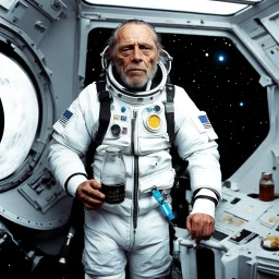 Charles Bukowski is an alcoholic astronaut: What should he wear for a break on the spaceship?