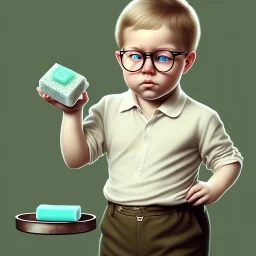 peter billingsley chubby kid with glasses, soap bar