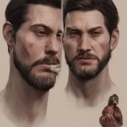 male facial expresion,majestic, flow, illustration, concept art, by Greg Rutkowski, Sung Choi, Mitchell Mohrhauser, Maciej Kuciara, Johnson Ting