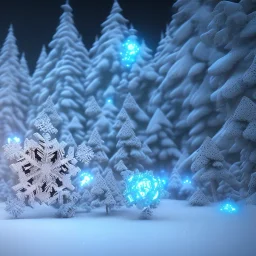  octane render, 8k, high detail, snowflake, wide angle