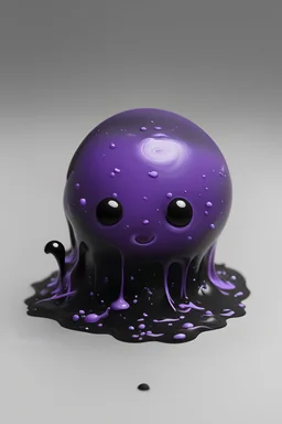 small, cute, slime, dnd, blob, ooze, realistic, black and purple