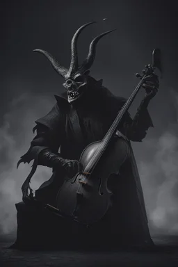 Dark demon musician with violin
