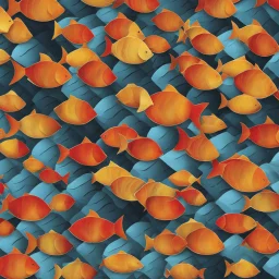 Tessellation, a repeated geometric fish that covers a surface