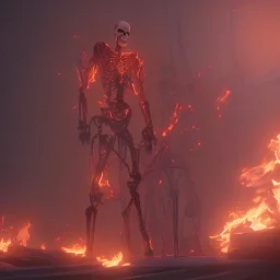 Iron Skeleton in fire