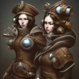 Combat de chiens steampunk