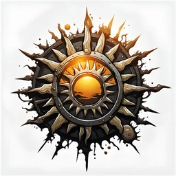post-apocalyptic sun vector icon stylized on the white background