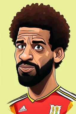 Mohamed Salah Egyptian football player ,cartoon 2d