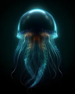 mystical abstract jellyfish creature alien made of light