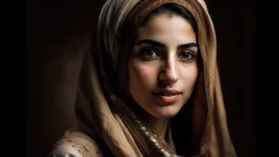 A beautiful Arab woman from ancient Arab Islamic history with a distinctive character