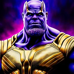 Ultra detailed fullbody Portrait in oil on canvas of Thanos with asgardian armor ,extremely detailed digital painting, extremely detailed face,crystal clear eyes, mystical colors ,perfectly centered image, perfect composition, rim light, beautiful lighting,masterpiece,8k, stunning scene, raytracing, anatomically correct, in the style of Steve Jung and robert e howard and Wizyakuza and Ohrai Noriyoshi and Simon Bisley and uncannyknack.