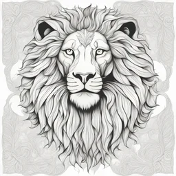 outline art, coloring pages, white Background, sketch style, only use outline, mandala stile, clean line art, white background, no shadow and clear and well, Mandala lion