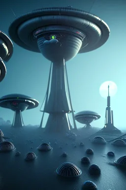 alien invasion clean art NFT, blender 3d