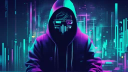 create me a hacker desktop background with the style of glitchart