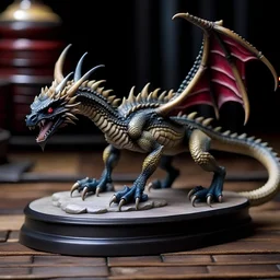 tabletop role-playing miniature of a wyvern. full body. concept art hyperrealism