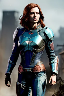 ultrarealistic, ruined city,__mass effect armor__, __angles__, 19 year old woman, strikingly beautiful, ginger hair, silver colour, [__starlets__|__starlets__], (pale __skincolor__ skin:1.2), __camera__, _hair_, detailed face and eyes, medium breasts, leather choker, freckles, dynamic pose, resolved expression, __accessory__, strappy outfit, (straps:1.1), sword in scabard on left hip, (buckles, buttons, snaps, rings:1.0), haltertop style breastplate, detailed eyes, plump lips, sci-fi theme