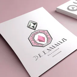 Create a logo for Deniz, a boutique of diamond-inspired dresses, Baby Pink