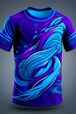 disegno di una maglietta da gioco stilizzata colore viola e azzurra