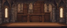 old large castle interier background for retro 2d platformer