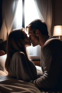 couple kissing goodnight